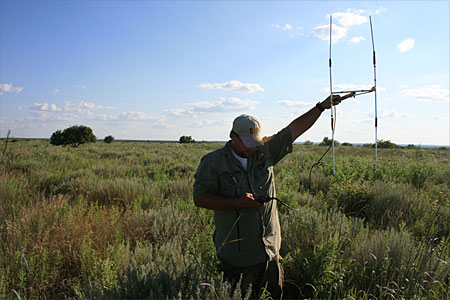 WTAMU professor taking readings on the high plains
